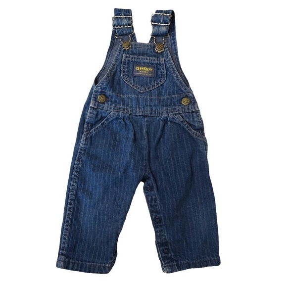 OshKosh B'gosh Other - Vintage OshKosh Blue Railroad Striped Jean Overalls
